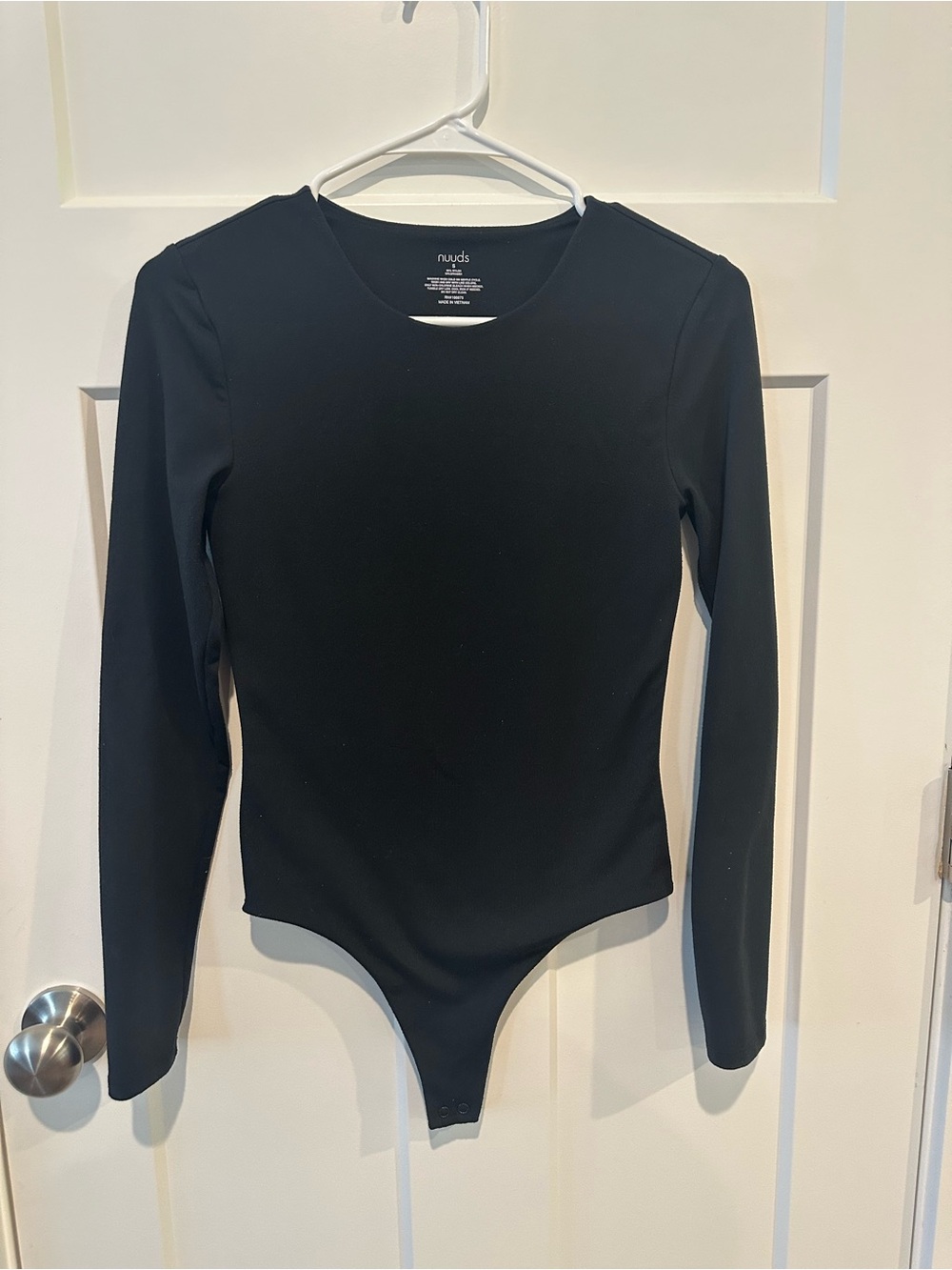 nuuds Black Long-Sleeve Kids Bodysuit